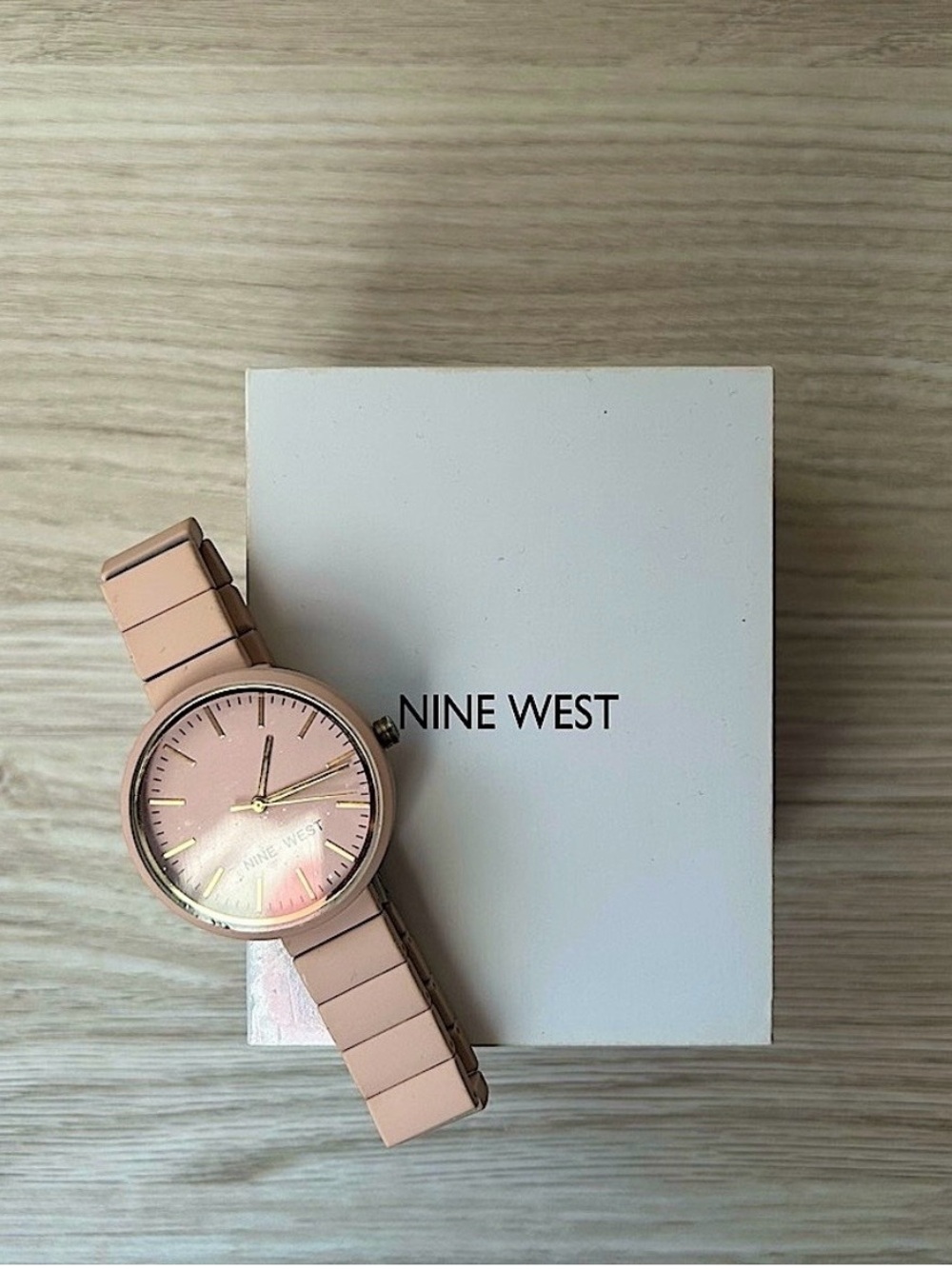Nine West Blush Pink Women's Bracelet Watch with Gold Accents